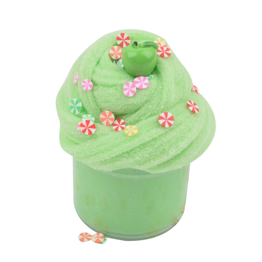 Color Fluffy Slime Toys DIY Polymer Clay Toys 80ML DIY Soft Slice Cloud Clay With Fruit Accessories Slime Kids Clay Toy Y1018
