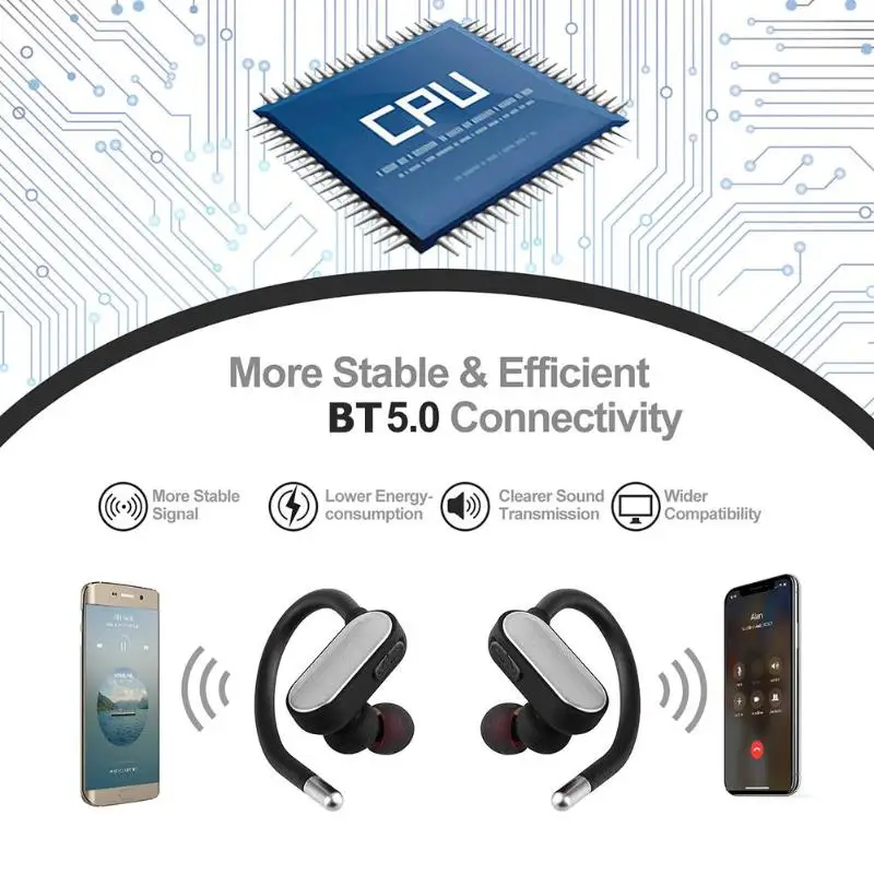 TWS-C2 Беспроводная Bluetooth 5,0 гарнитура сенсорное управление наушники с микрофоном