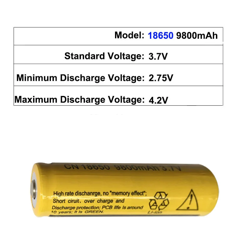 MJKAA 6 шт. 18650 3,7 в 9800 мАч литий-ионная аккумуляторная батарея большой емкости батареи для фонарика power Bank