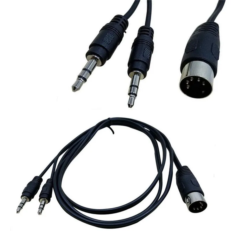 MIDI Y Splitter Cable 50CM 5 Pin DIN Plug Male to Dual 3.5MM TRS SmartPhone AUX Headphone Stereo Jack Adapter Input 1.5m | Компьютеры и
