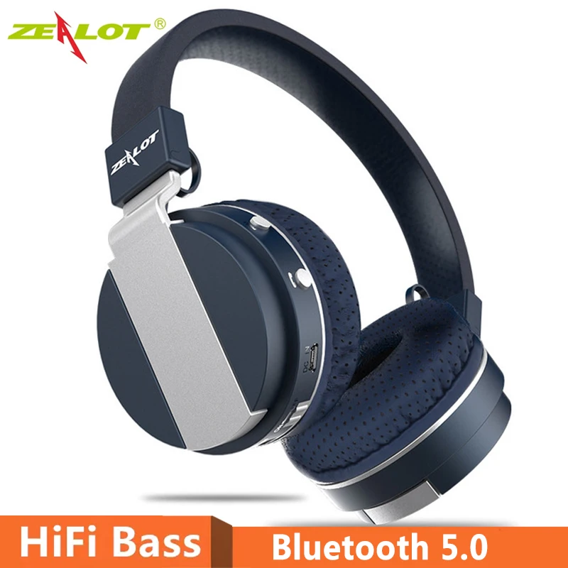 ZEALOT B17 HIFI Stereo Earphones Bluetooth Headphone Music Headsetand FM Radio with Mic for Mobile Xiaomi Iphone Sumsamg Tablet