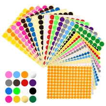 48 листов/упаковка 10 мм 19 мм круглые точечные цветные наклейки s кодовый клей наклейка с меткой офисные школьные принадлежности