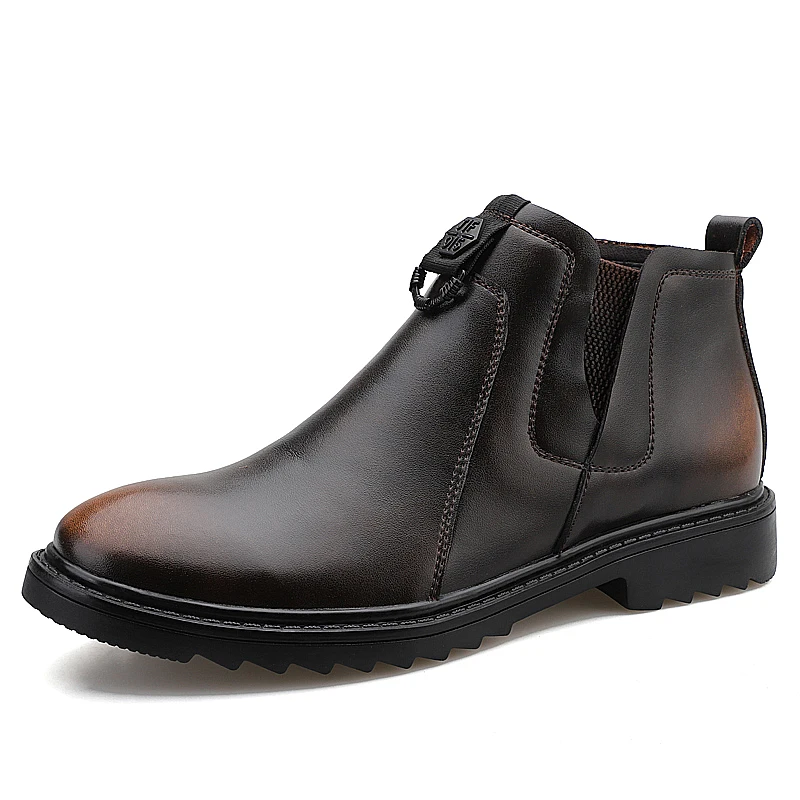 

Boots Men Winter Warm Snow Shoes Mens Leather Shoe Ankle Cowboy Waterproof shose Man Motorcycle Casual Boot 2019 Men's Footwear