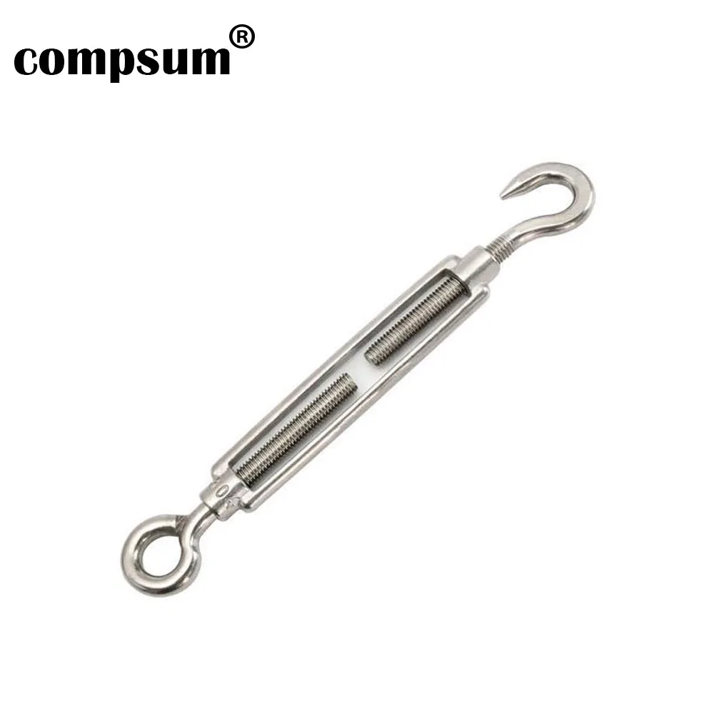 304 Stainless Steel Hook Eye Turnbuckle Wire Rope Tension Connection Tool Lifting Chain & Rope