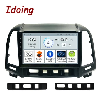 

Idoing 9"Android 10 Car Radio Multimedia Player ForHyundai Santa Fe 2 2006-2012 GPS Navigation Carplay Android Auto Head Unit