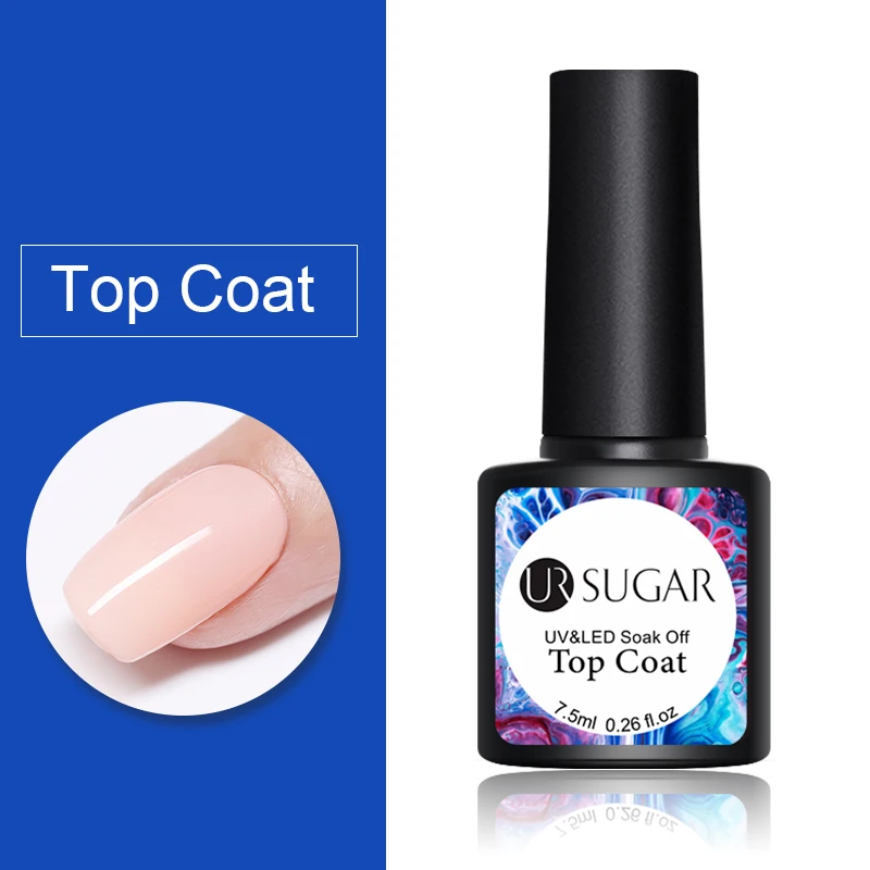 Top coat Ur Sugar Блестящий лак для ногтей УФ-гель голографический гель лак стойкий Полупостоянный лак для ногтей маникюр лак для ногтей - Цвет: Top coat