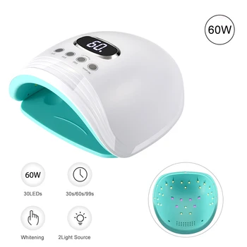 

60W Nail Dryer UV LED Lamp for Nails Gel Polish Curing Manicure Art Machine with 3 Timer Setting Auto-sensor Dual Light Source