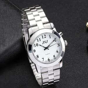 Немецкие говорящие часы с будильником, говорящая Дата и время, белый циферблат VBG-233G