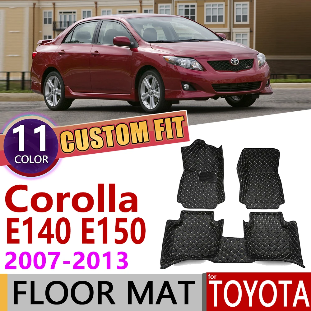 Кожаные автомобильные коврики на заказ для Toyota Corolla Altis E140 E150 2007~ 2013 5 мест коврик для ног Аксессуары для ковров 2008 2009 2010