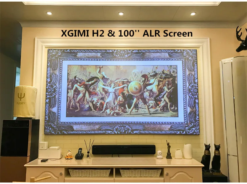 F2HALR Visualapex 16:9 HDTV 8K 4K 3D Натяжной длинный забросок окружающего света отклонение фиксированной рамки проекционный экран