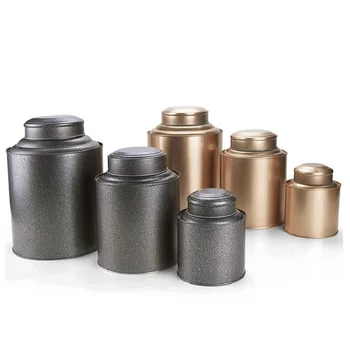 

3Pcs/Set Iron Round Covered Tea Leafs Boxs Storage Boxs Tank Multi-function Household Thicken Hi-quality Gift Box Packaging