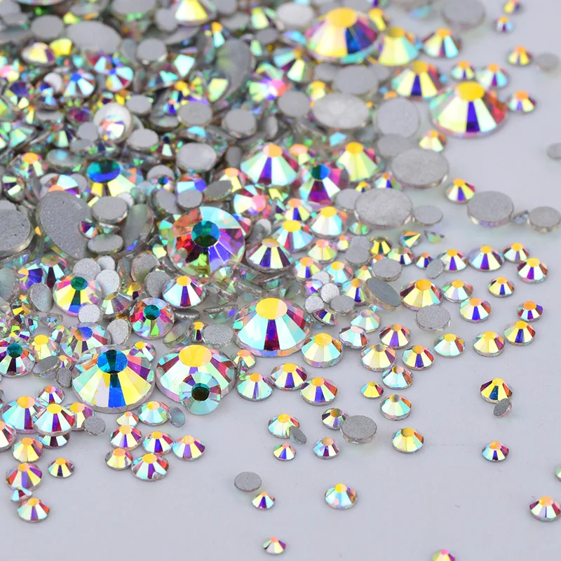 JUNAO-1440pcs-Mix-Size-Clear-White-Rhinestones-Nail-Art-Stones-Glass-Strass-Non-Hotfix-Flatback-Round (4)