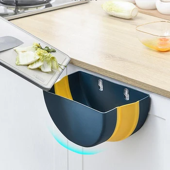 

Kitchen Household Trash Can Folding Hanging Type Living Room Bathroom Car Trash Basket Debris Bucket Wall Mounted Trash Can