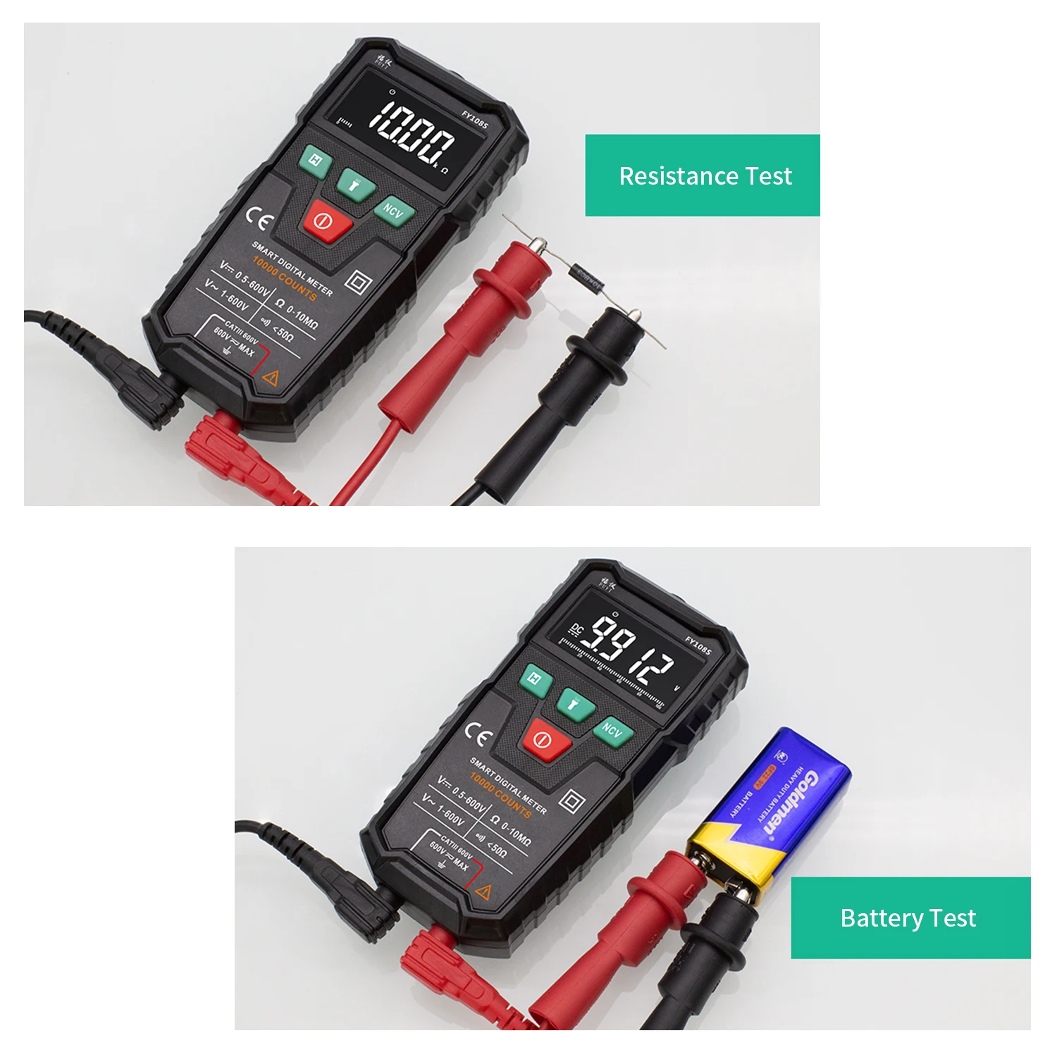 FUYI FY108S 9999 Counts True RMS Digital Multimeter Palm Size Automatic Multimeter Handheld Mini Universal Meter High-precision