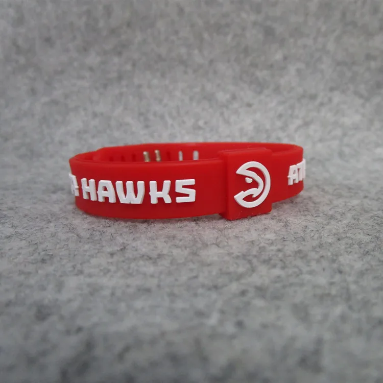 Баскетбольная команда Hawks спортивный силиконовый гелевый браслет с пряжкой Регулируемый ремешок для болельщиков аксессуары