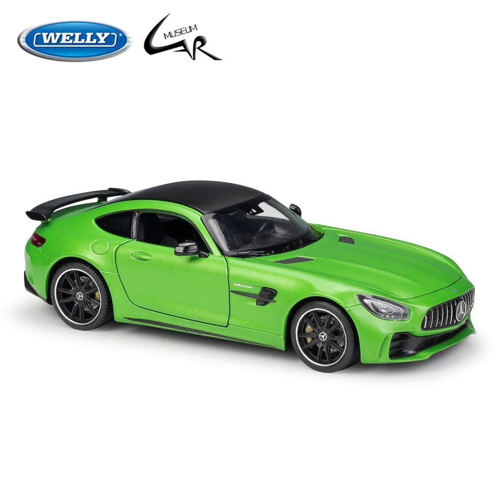 

Welly 1:24 Model Car Diecast Scale Alloy Racing Car Mercedes Benz AMG GT R Sports Car Metal Toy Car Kids Toy Gift Collection