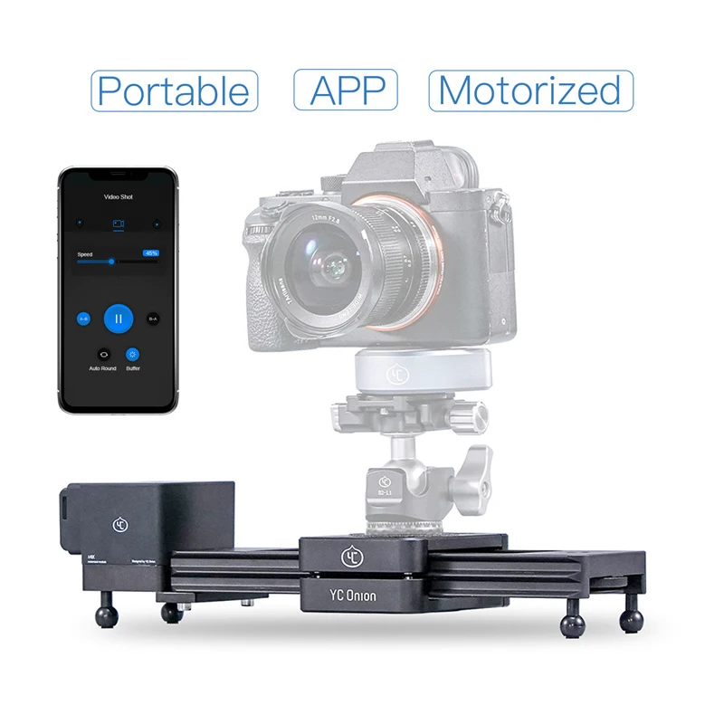

YC Onion Aluminum Motorized Camera Slider App Bluetooth Control Slider Camera for GoPro Smart Phone Gimbal DSLR Camera