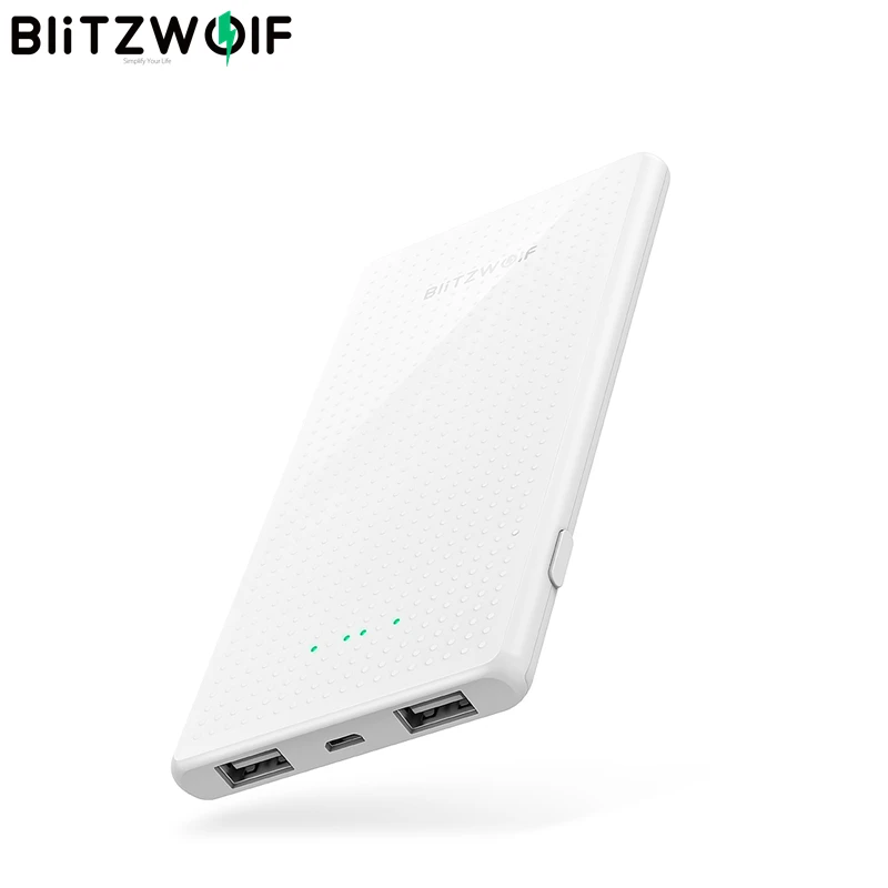 BlitzWolf BW-P7 USB внешний аккумулятор 5000 мАч тонкий дизайн внешняя батарея для iPhone 11 Pro XR для samsung S10 Note 10 huawei mate 30