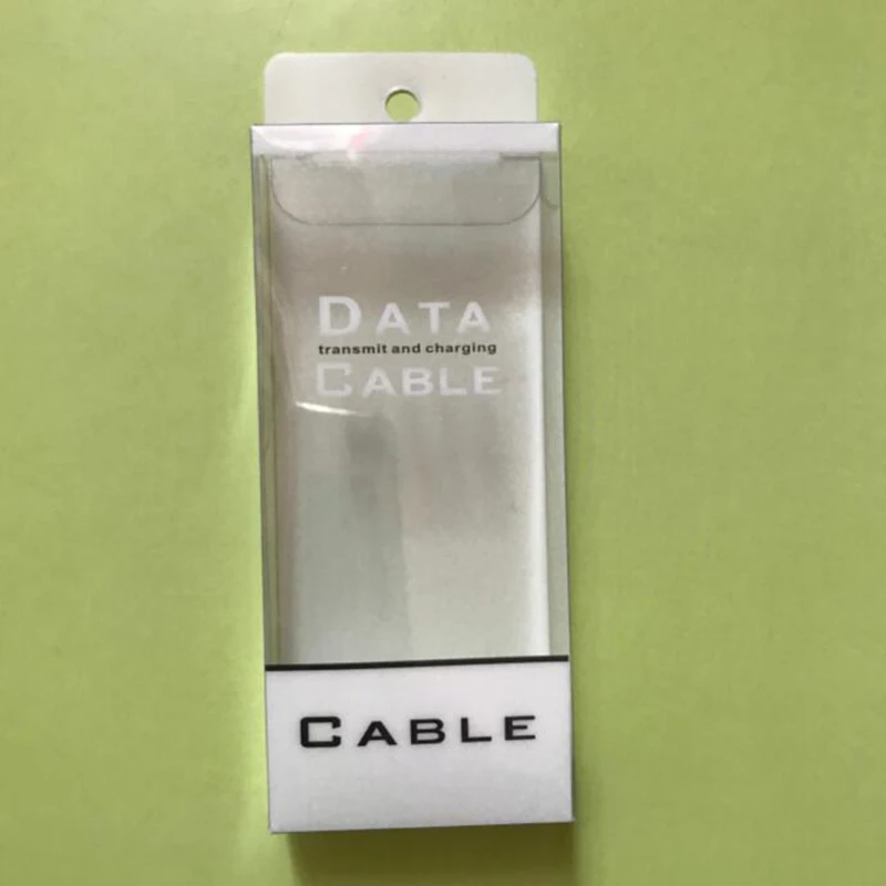 Пустая белая прозрачная пвх коробка-посылка для samsung 1 м 2 м 6 футов USB линия зарядного устройства универсальная упаковочная коробка для кабеля передачи данных type-C