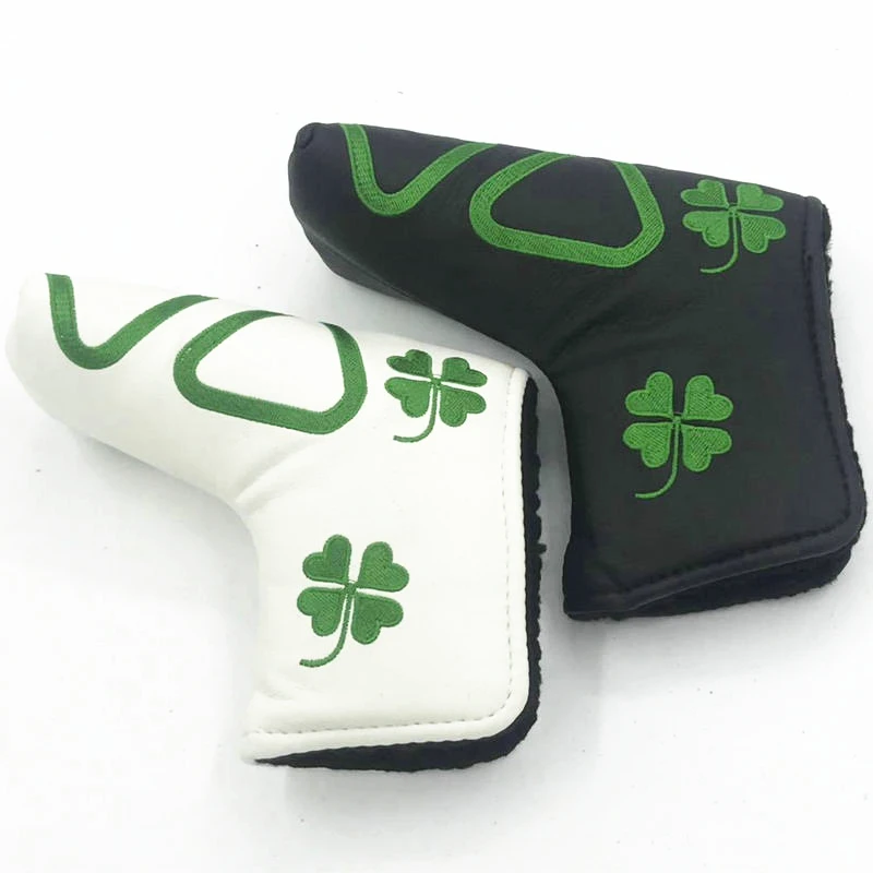 Four-leaf Clover Golf Headcover for Putter PU Leather Golf Blade Cover Lucky Clover Golf Clubs Cover1