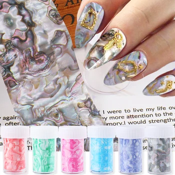 

100x4cm Marble Nail Foil Gradient Blooming Transfer Sticker Shell Starry Sky Wraps Abalone Image Slider Nail Decoration SABK109