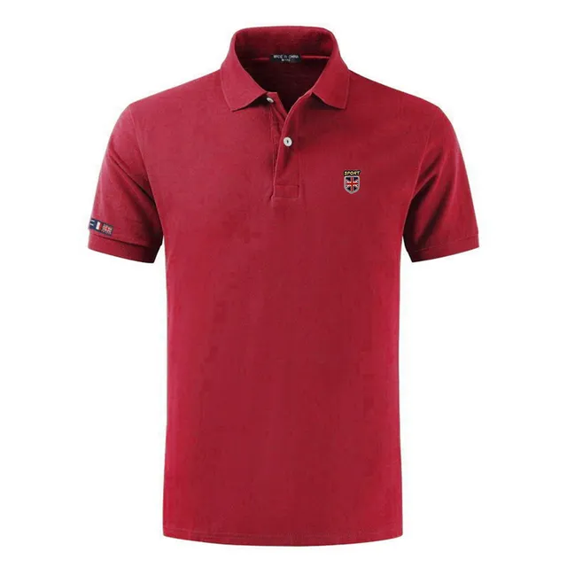 100% Cotton Top Quality 2022 Summer New Men's Polos Shirts Plus Size XS-5XL Solid Color Short Sleeve Polos Homme Lapel Male Tops Burgundy