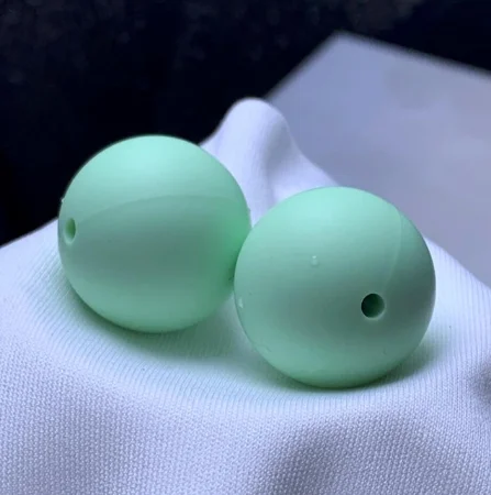 Mint green 10 мм/12 мм/15 мм 1000 шт Силиконовые Ожерелья s бусины для прорезывания зубов DIY BPA бесплатно силиконовые детские прорезывающие бусины оптом - Цвет: Mint green