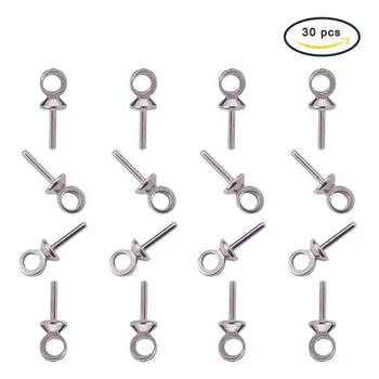 

304 Stainless Steel Cup Pearl Bails Pin Peg Pendants Bails for Half Drilled Bead