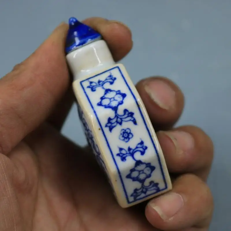 Антикварный фарфор, синий и белый, долговечный узор, табак
