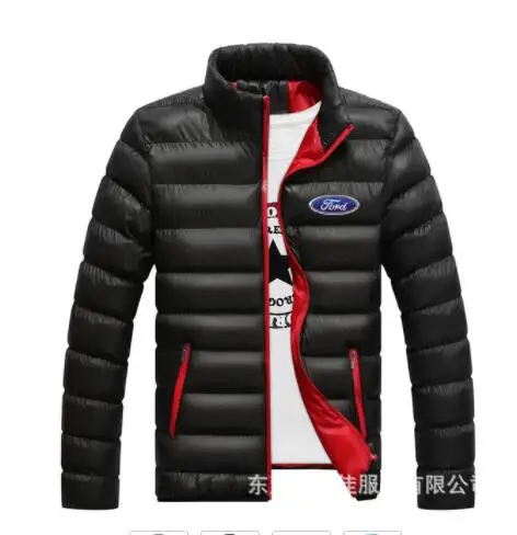 Новинка, для Ford, уплотненные зимние куртки, парка для мужчин, Осень-зима, теплая верхняя одежда, брендовая, облегающая Мужская куртка, повседневная куртка с принтом