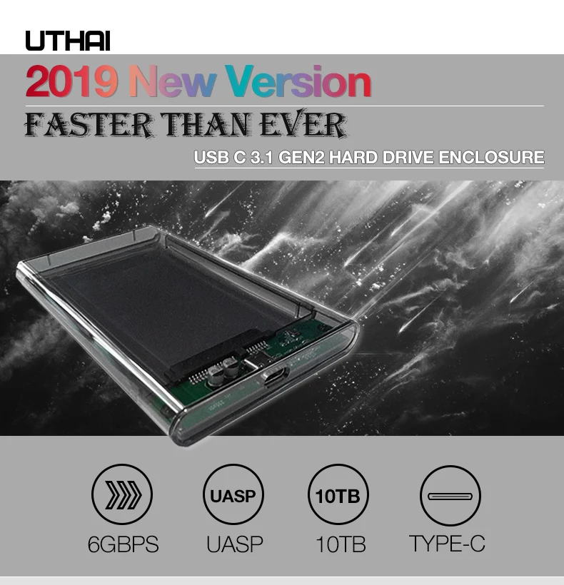 external hdd enclosure UTHAI G25 USB3.0/Type-C HDD Enclosure of 2.5" Hard Disk Case SSD SATA3 to USB 3.0/2.0 Box USB C HDD Case Gen2 6GBp/s SSD internal hard disk case