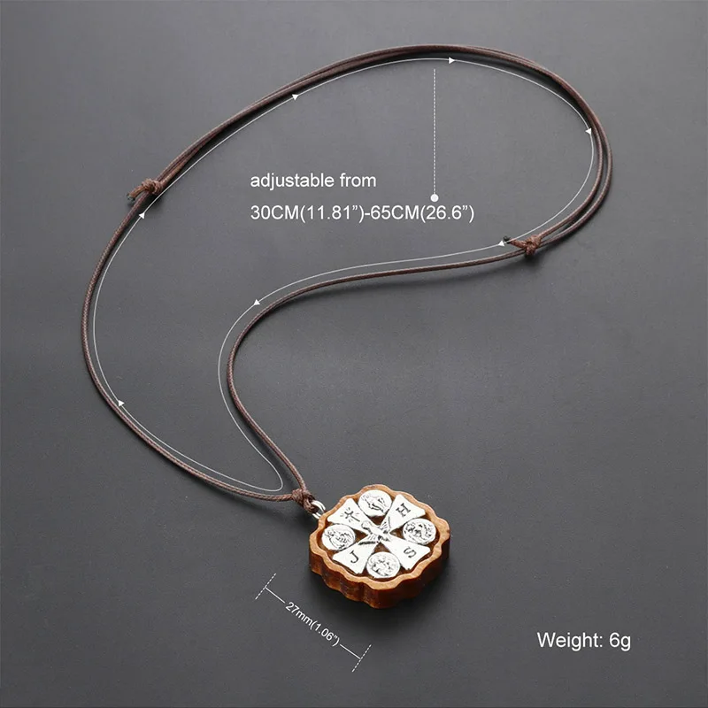 Регулируемое деревянное ожерелье с подвеской в виде католического Иисуса, веревочная цепочка на шею для мужчин и женщин