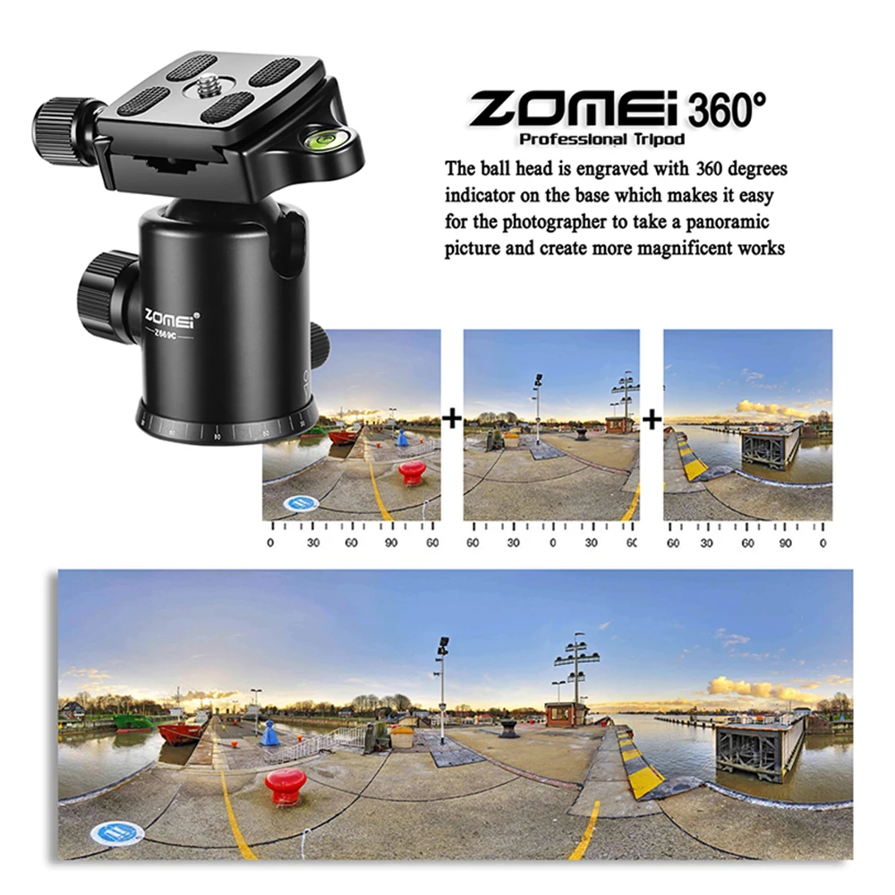 Zomei Z669C Профессиональный карбоновый штатив монопод компактный Трипод подставка с