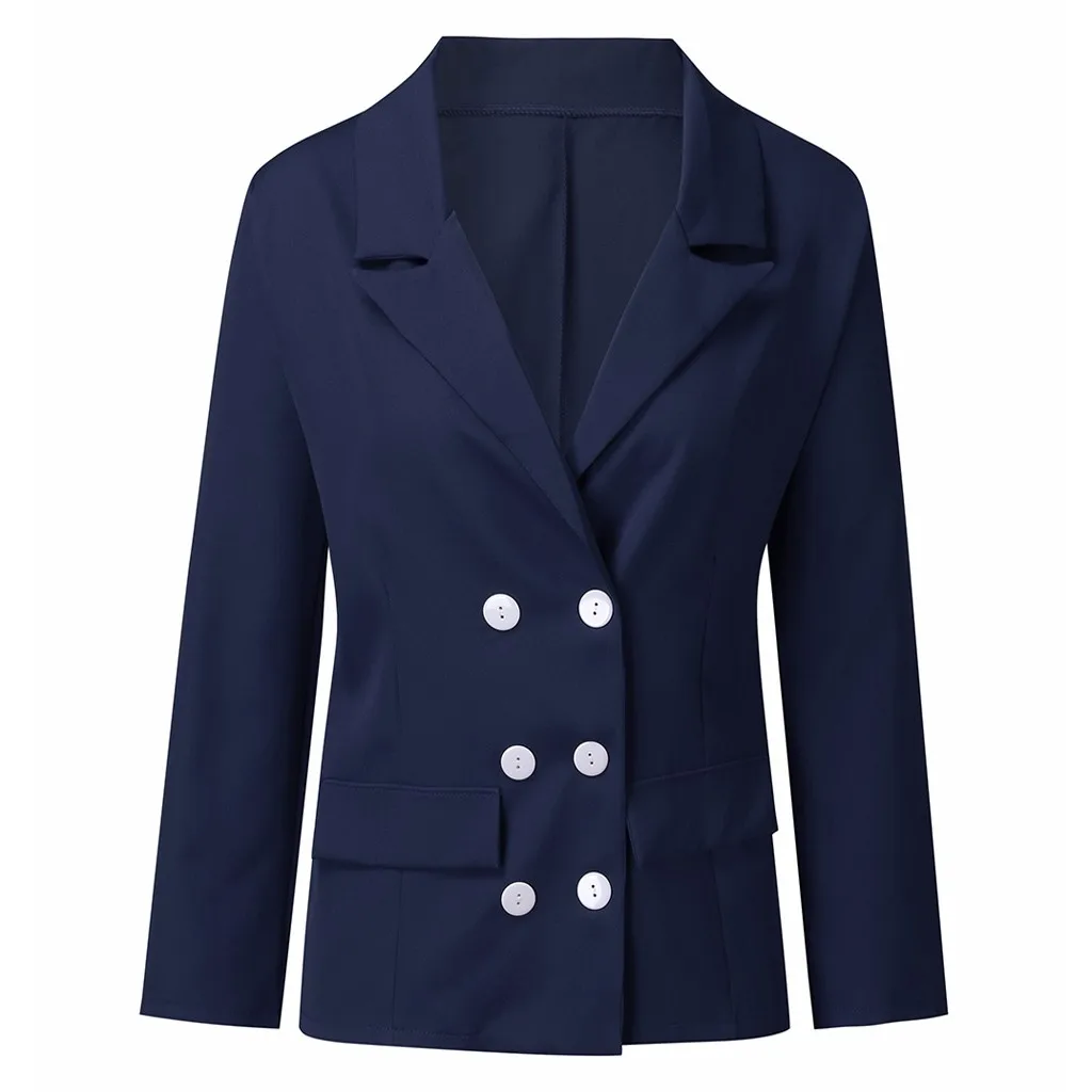 Модный женский OL Блейзер, Женское пальто элегантный длинный рукав сплошной цвет Дамская куртка повседневные кардиганы костюм Блейзер Feminino#091