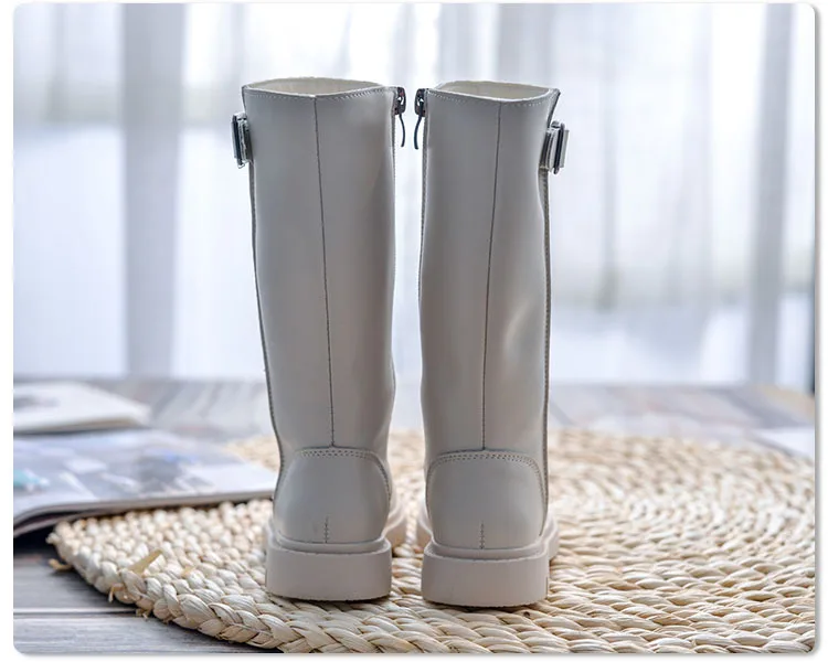 Kids Princess shoes Non-slip Children Boots PU leather Waterproof Winter Boots New Girls Genuine Wool Warming boots baby boots