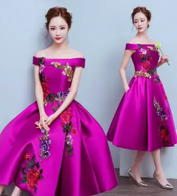 Фиолетовый DongCMY цветок короткие коктейльные платья Платье vestidos De Soiree Новое Элегантное для вечеринки, для выпускного платье - Цвет: Фиолетовый