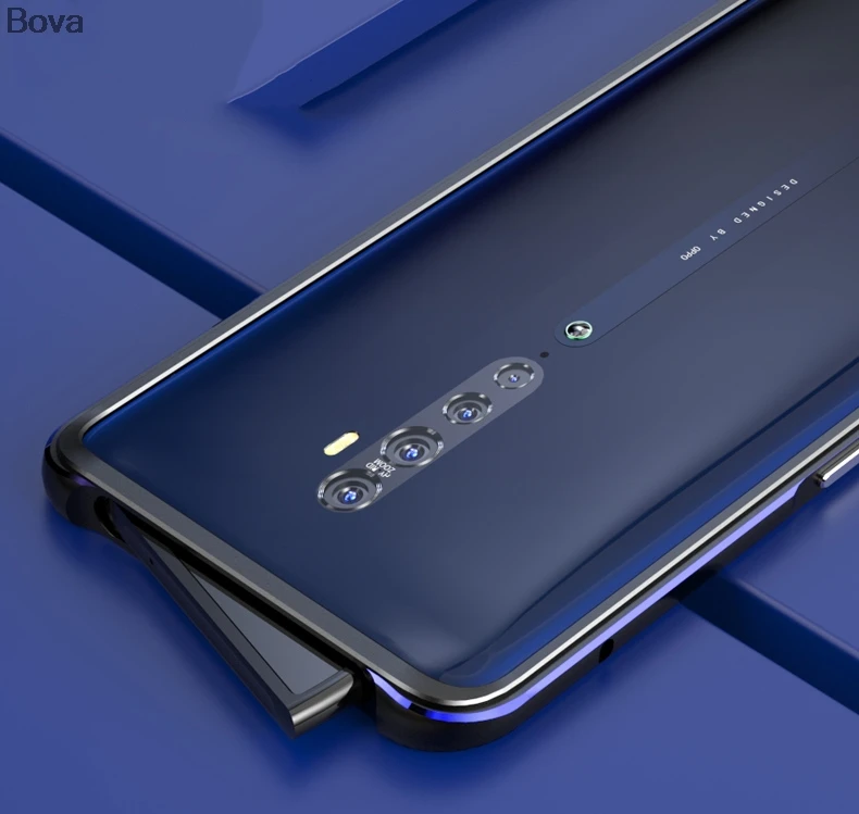 Чехол для OPPO Reno 2 роскошный Ультратонкий алюминиевый бампер для OPPO Reno2+ 2 пленки(1 передняя+ 1 задняя