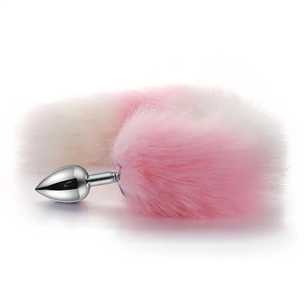 Movconly 40CM Fox Tail Anal Plug with Big Real Crystal Fox Tails Metal Butt Plug Couple Sex Toys Erotic Cosplay Tail