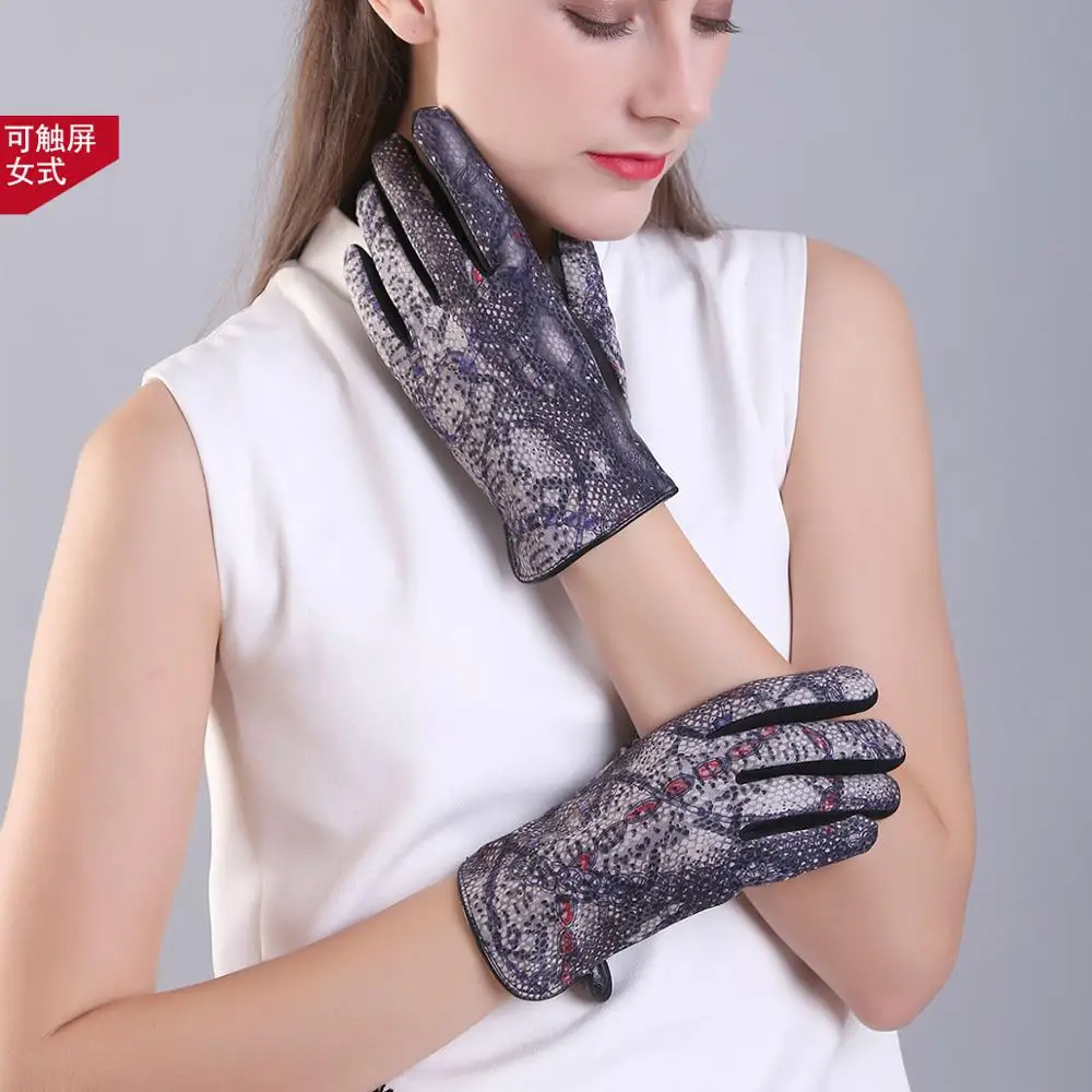 star purple women Перчатки для сенсорного экрана из натуральной кожи, пара, День Святого Валентина, мужские, женские, для вождения, теплые, Осень-зима, перчатки из натуральной кожи TU3656 - Цвет: star purple women