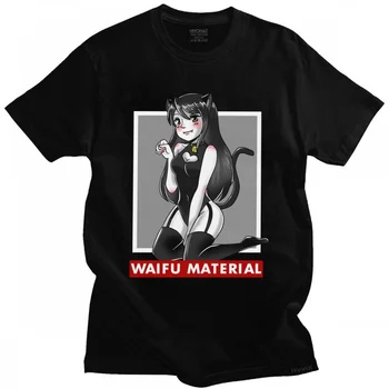 

Fashion Men's Waifu Material Hentai T-shirt Short Sleeve Cotton Harajuku T Shirt Leisure Send Lewds Tee Tops Slim Fit Apparel