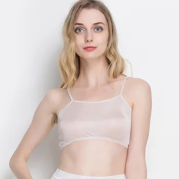 

Women's real silk bodice vest, mulberry silk all-around small sling, simple base coat, wrapped chest underwear 1043
