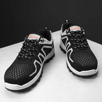 

Men's Autumn Shoes Comfort Antislip Rubber Boots Anti-Smashing Steel Toe Male Shoes Adult Outdoor Working Footwear Large Size A1