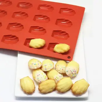 

20 Cell Shells Shape French Madeleine Cake Silicone Mold Muffin Baking Mould Red Bakeware Baking Mold Kitchen