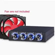 Aliexpress - 3.5inch PC HDD 4 Channel Speed Fan Controller with Blue/Red LED Controller Front Panel For Computer Fans