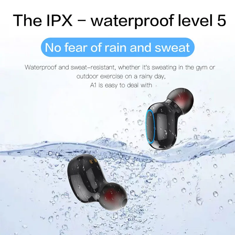 A1 TWS беспроводные наушники Bluetooth 5,0, мини-гарнитура, наушники 8D, стерео звук для iphone, xiaomi, oppo, всех смартфонов