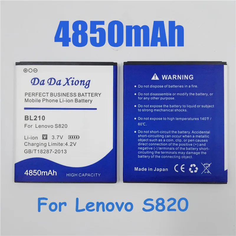 Литий ионный аккумулятор BL210 4850 мАч для телефона Lenovo S820 A656 S650 S658t S820E A770E A536 A750E A766
