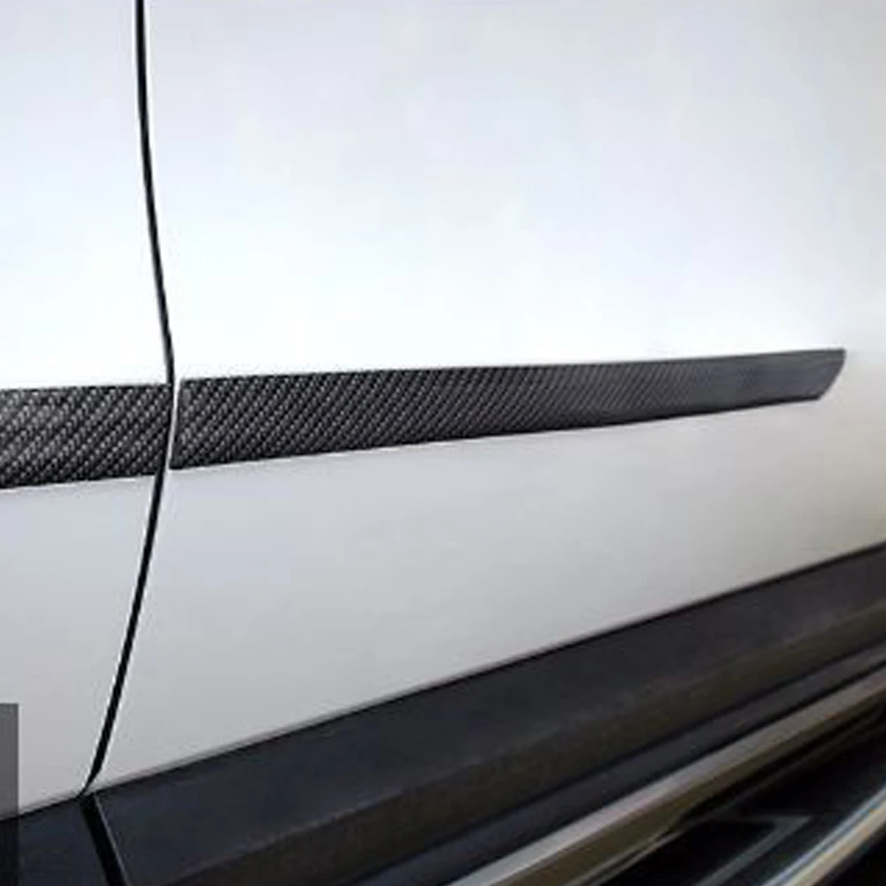 Black 5x100cm Бампер Защита наклейки порога универсальная защита края клейкая, из углеродного волокна внешней отделки аксессуары отделка укладка - Цвет: Black 5x100cm