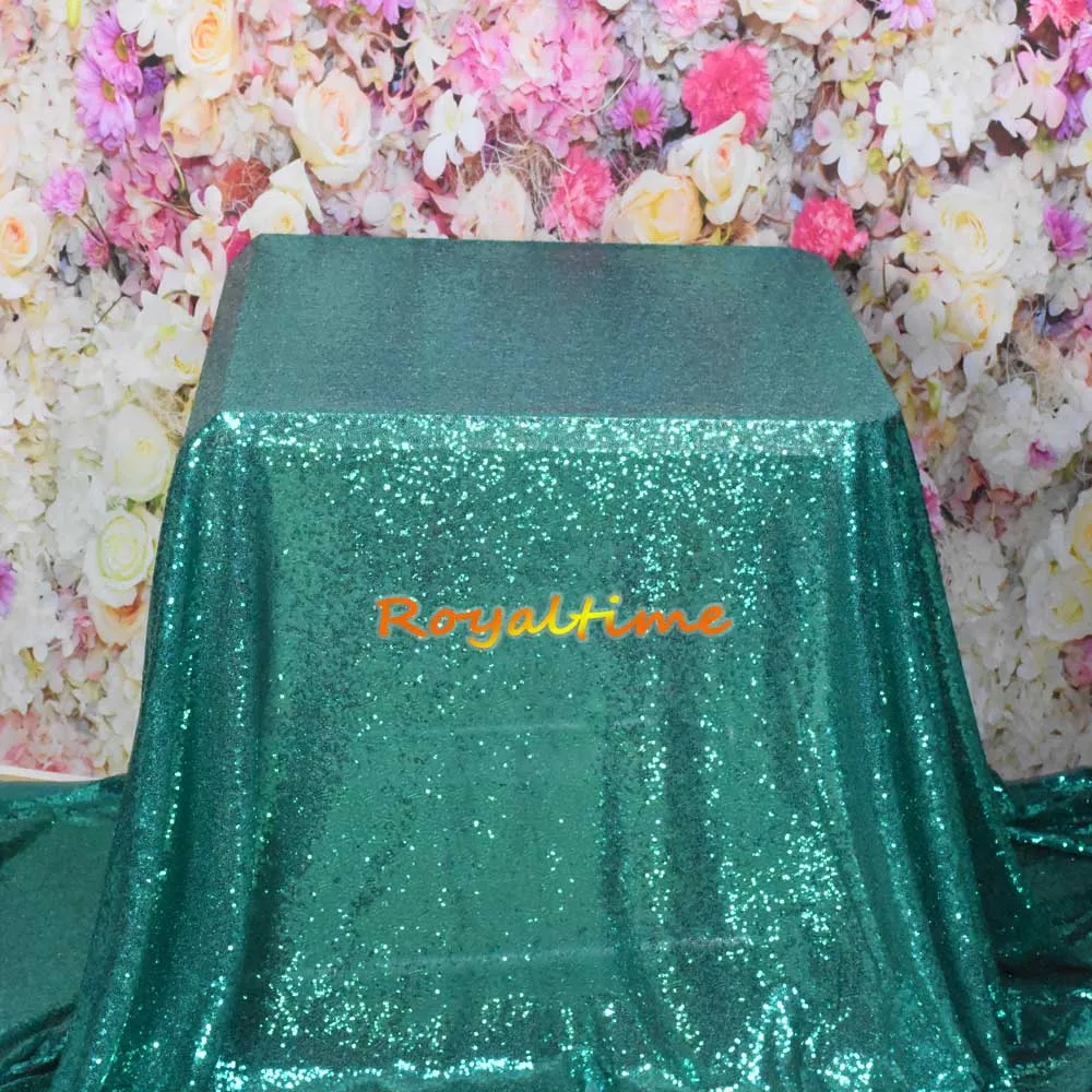 72x72in/90x132in Glitter Sequin RECTANGULAR Tablecloth-Iridescent White Sequin Table Cloth for Wedding Party Christmas Decor - Цвет: Christmas Green