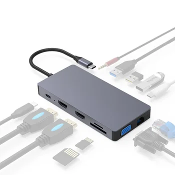 

Multi USB Adapter HDMI 4K VGA RJ45 Adapter to Splitter HUB USB-C Type C for MacBook USB HUB Laptop Docking Station
