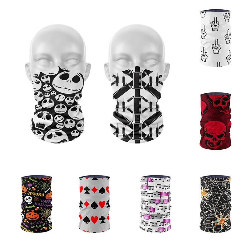 Новая мода 3D Печатный женский шарф на шею в форме черепа тыквы музыкальная нота